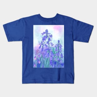 Bluebells painting in watercolor Kids T-Shirt